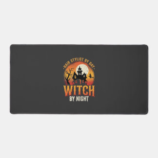 Hair Stylist Witch Halloween Vintage Design_1 Desk Mat