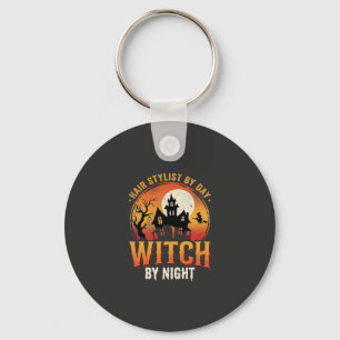 Hair Stylist Witch Halloween Vintage Design_1 Key Ring