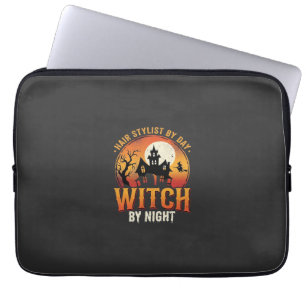 Hair Stylist Witch Halloween Vintage Design_1 Laptop Sleeve