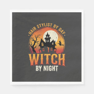 Hair Stylist Witch Halloween Vintage Design_1 Napkin