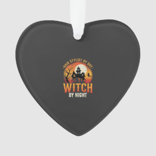 Hair Stylist Witch Halloween Vintage Design_1 Ornament