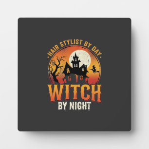 Hair Stylist Witch Halloween Vintage Design_1 Plaque