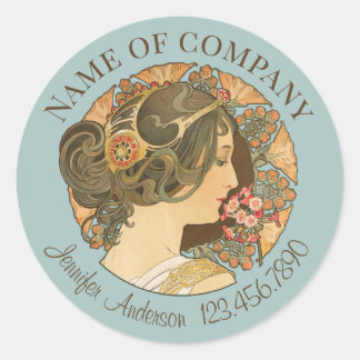Hair stylists Beautiful woman elegant hair CC1158 Classic Round Sticker