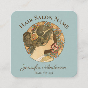Hair stylists Beautiful woman elegant hair CC1159 Square Business Card