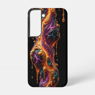 Hair Thin Lava Filament - Gold Teal Magenta Volcan Samsung Galaxy Case