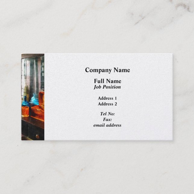 Hair Tonic and Shaving Mugs - Platinum Finish Business Card (Front)