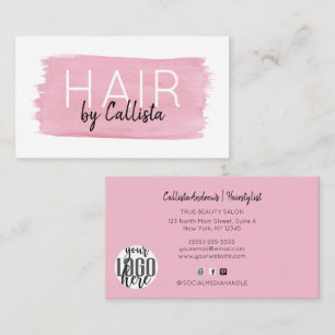 Hair Watercolor Brushstroke Signature Script Business Card