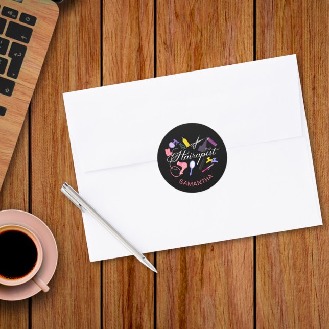 Hairapist Hairdresser Hair Stylist Barber 2 Classic Round Sticker (Creator Uploaded)