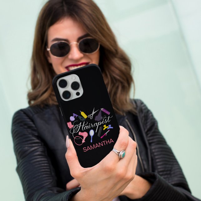 Hairapist Hairdresser Hair Stylist Barber Black Case-Mate iPhone Case (Creator Uploaded)