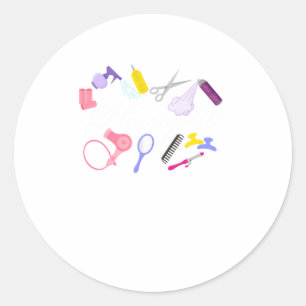 Hairapist Hairdresser Hair Stylist Barber Design Classic Round Sticker