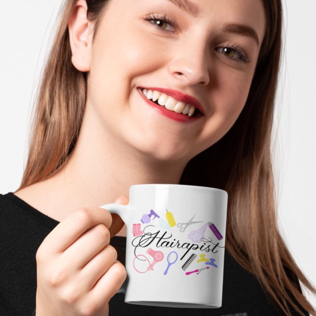 Hairapist Hairdresser Hair Stylist Barber Design Coffee Mug (Creator Uploaded)