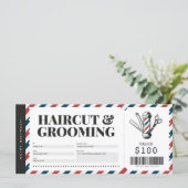 Haircut Barber Shop Gift Voucher Certificate (Standing Front)