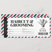 Haircut Barber Shop Gift Voucher Certificate (Front/Back)
