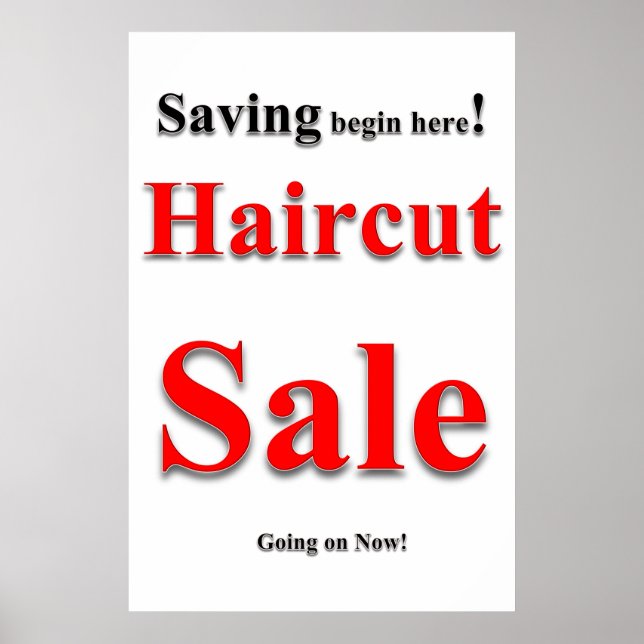 Haircut Sale Beauty Salon Barbershop Posters (Front)
