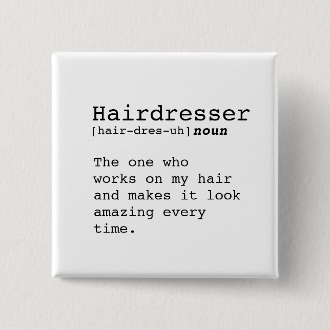 Hairdresser 15 Cm Square Badge (Front)