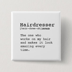 Hairdresser 15 Cm Square Badge