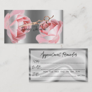Hairdresser Appointment Reminder Black Marble Business Card