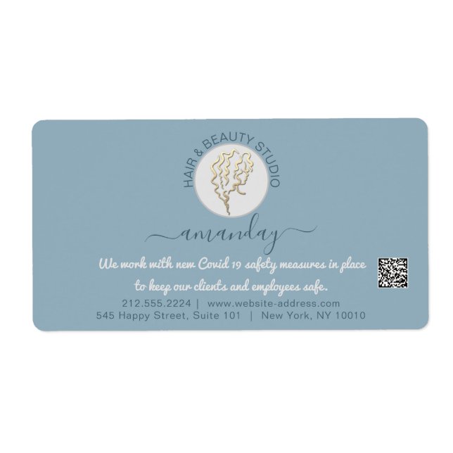 Hairdresser Beauty Studi Lashes Gold Logo QR CODES (Front)