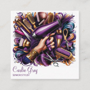 Hairdresser Bold Graffiti Style Salon Business  Calling Card