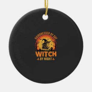 Hairdresser By Day Witch By Night Halloween Design Ceramic Tree Decoration
