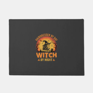 Hairdresser By Day Witch By Night Halloween Design Doormat