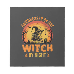 Hairdresser By Day Witch By Night Halloween Design Notepad