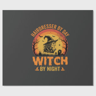 Hairdresser By Day Witch By Night Halloween Design Wrapping Paper
