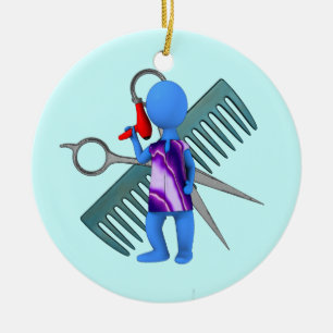 hairdresser ceramic tree decoration