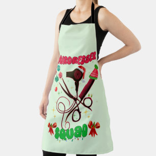 Hairdresser Christmas Squad Hair Salon Funny  Apron