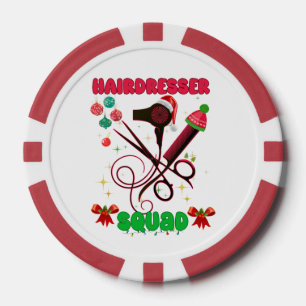 Hairdresser Christmas Squad Hair Salon Funny  Poker Chips