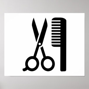 Hairdresser comb scissors poster