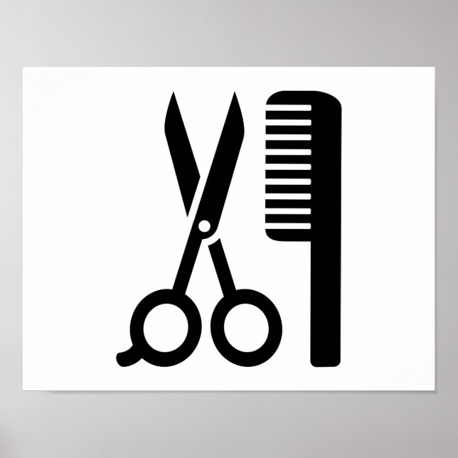 Hairdresser comb scissors poster (Front)
