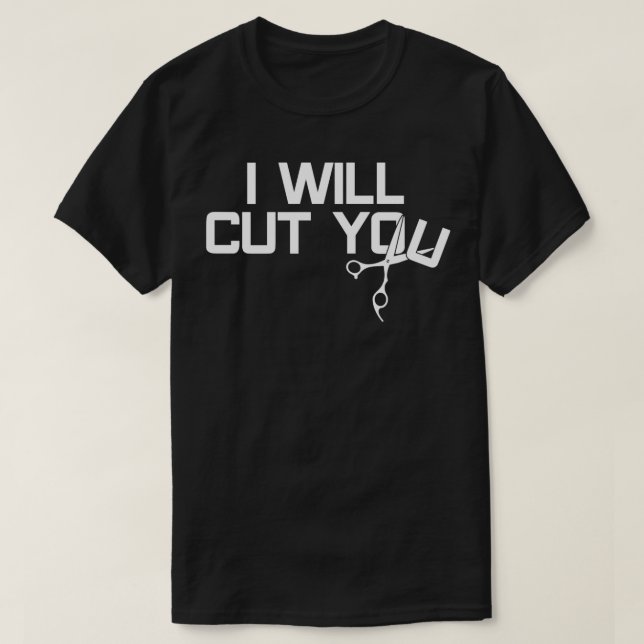 Hairdresser cutting hair T-Shirt (Design Front)