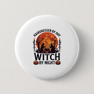 Hairdresser Day Witch Night Halloween Comb Scissor 6 Cm Round Badge