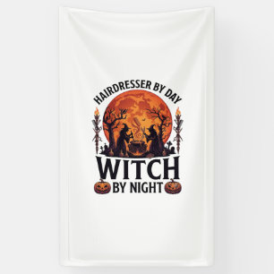 Hairdresser Day Witch Night Halloween Comb Scissor Banner