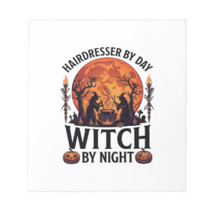 Hairdresser Day Witch Night Halloween Comb Scissor Notepad