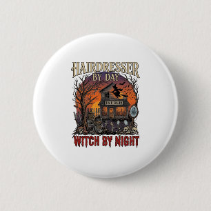 Hairdresser Day Witch Night Halloween Salon Skulls 6 Cm Round Badge