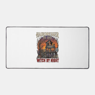 Hairdresser Day Witch Night Halloween Salon Skulls Desk Mat