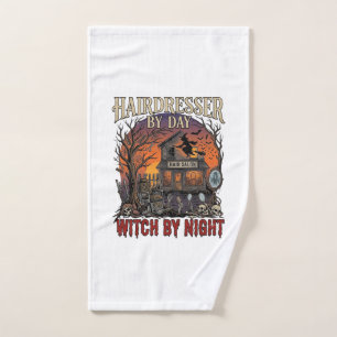Hairdresser Day Witch Night Halloween Salon Skulls Hand Towel