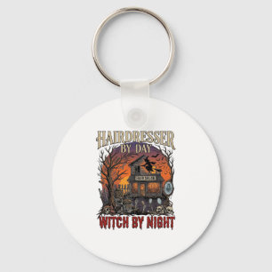 Hairdresser Day Witch Night Halloween Salon Skulls Key Ring