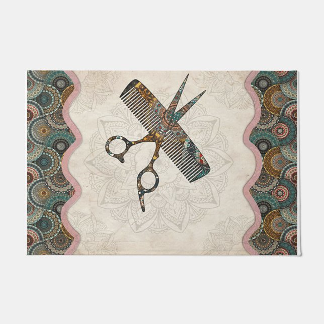 HairDresser Doormat, Beauty Salon Mat Gift (Front)