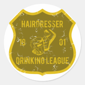 Hairdresser Drinking League Classic Round Sticker