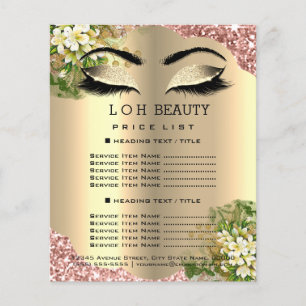 Hairdresser Eyelashes Makeup Studio Price List1 Flyer