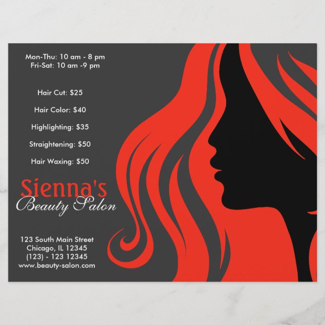 Hairdresser (firebrick) flyer (Front)