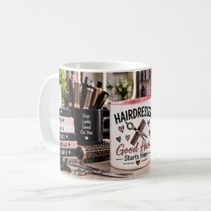 Hairdresser Good Hair Starts Here Mug
