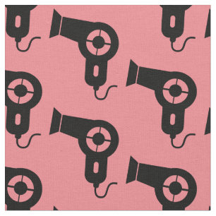 Hairdresser Hair Dryer Pattern Fabric