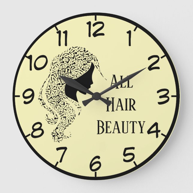 Hairdresser hair salon boutique large clock (Front)