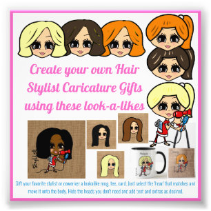 Hairdresser Hair Stylist Caricature Creation Kit Photo Print