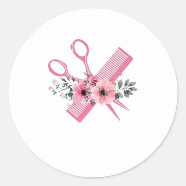Hairdresser Hair Stylist Classic Round Sticker (Front)