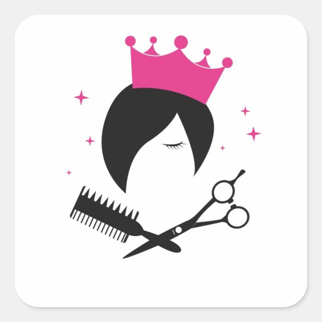 Hairdresser Hairdressers Logo Team Hair Salon Square Sticker (Front)